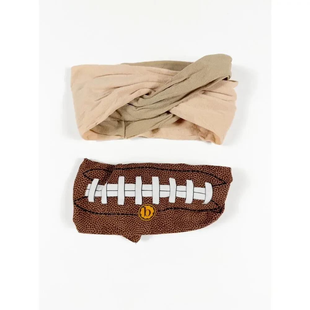 Baby Bling Football Headband & Neutral Twist Headband Bundle Set of 2